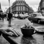 Bilhete no café em uma tarde cinza